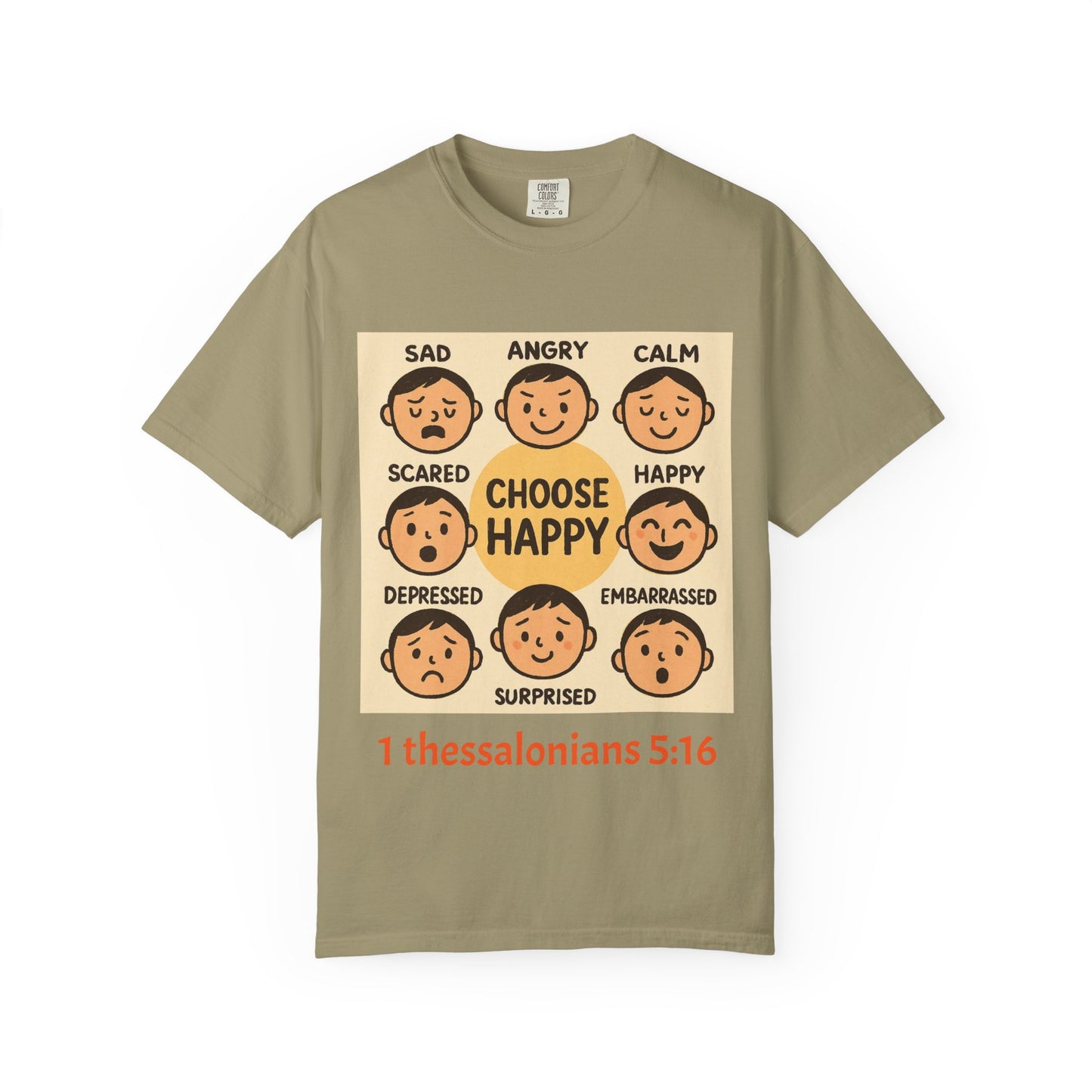Choose Happy Unisex Garment-Dyed T-Shirt - Positive Vibe Tee